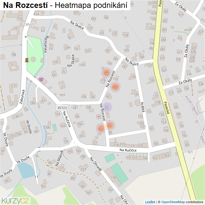 Mapa Na Rozcestí - Firmy v ulici.