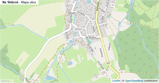 Na Sklárně - mapa ulice