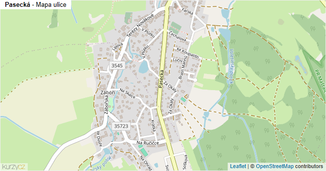 Pasecká - mapa ulice