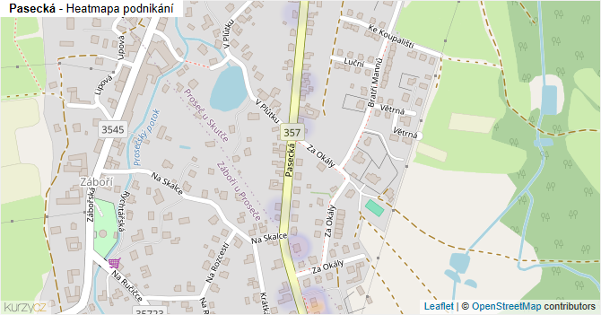 Pasecká - mapa podnikání