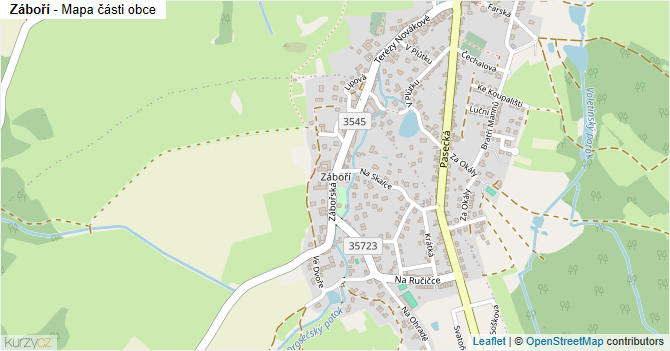 Záboří - mapa části obce