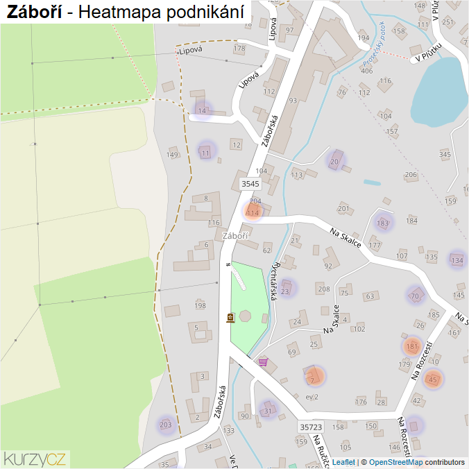 Mapa Záboří - Firmy v části obce.