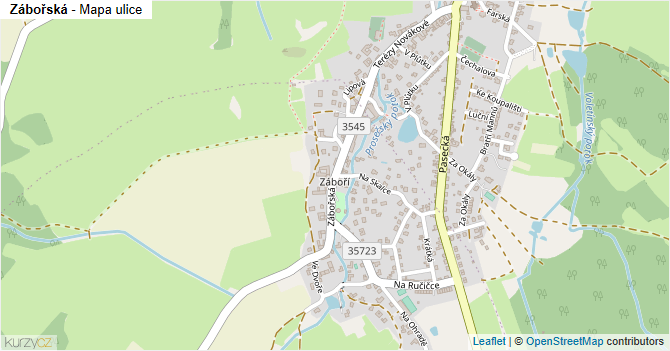 Zábořská - mapa ulice