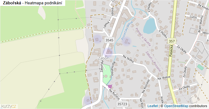 Zábořská - mapa podnikání