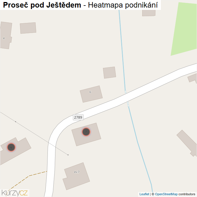 Mapa Proseč pod Ještědem - Firmy v obci.