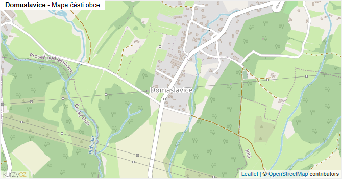 Domaslavice - mapa části obce