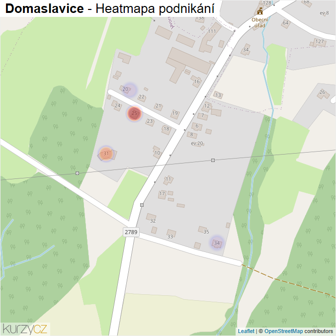Mapa Domaslavice - Firmy v části obce.