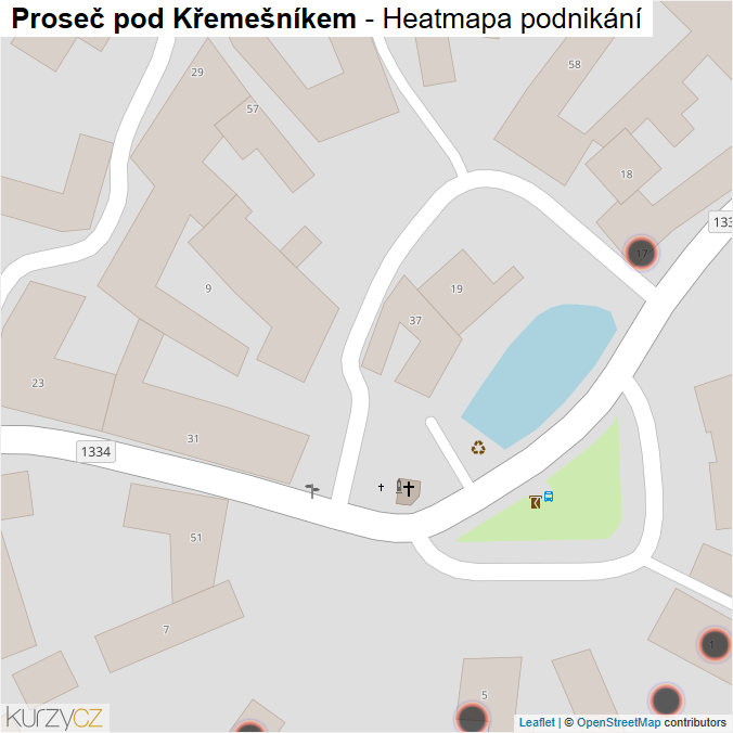 Mapa Proseč pod Křemešníkem - Firmy v obci.