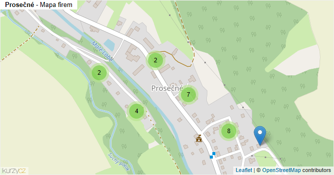 Prosečné - mapa firem
