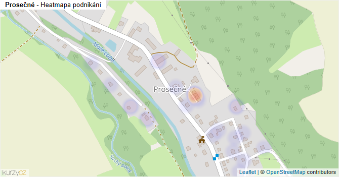 Prosečné - mapa podnikání
