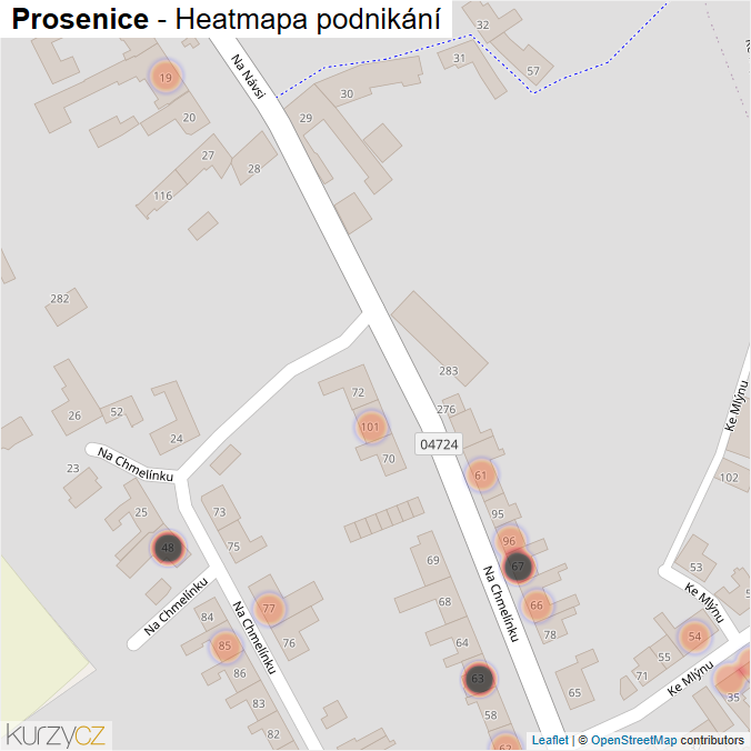 Mapa Prosenice - Firmy v obci.
