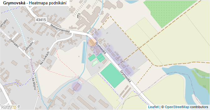 Grymovská - mapa podnikání