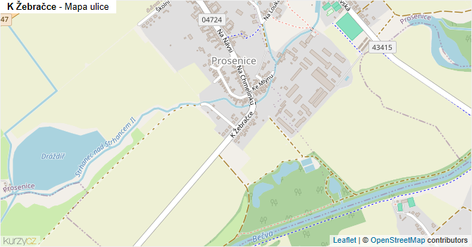 K Žebračce - mapa ulice