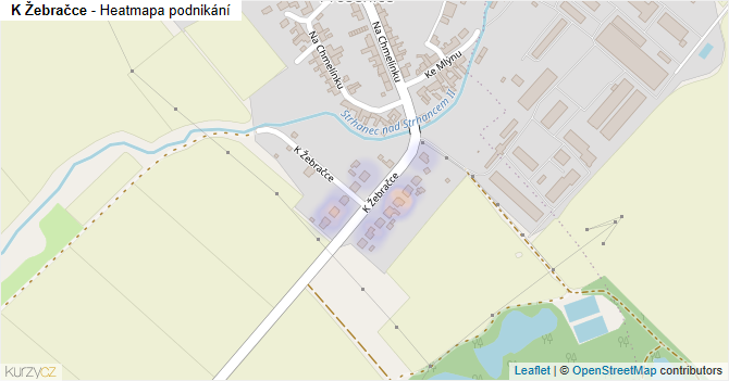 K Žebračce - mapa podnikání