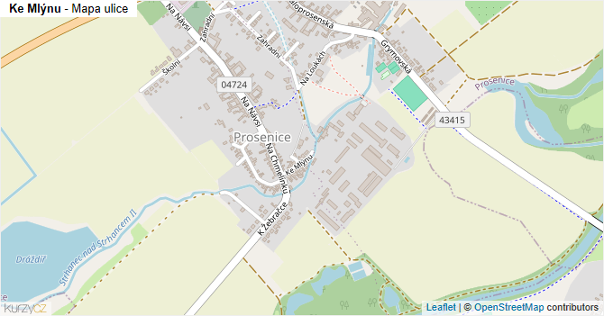 Ke Mlýnu - mapa ulice