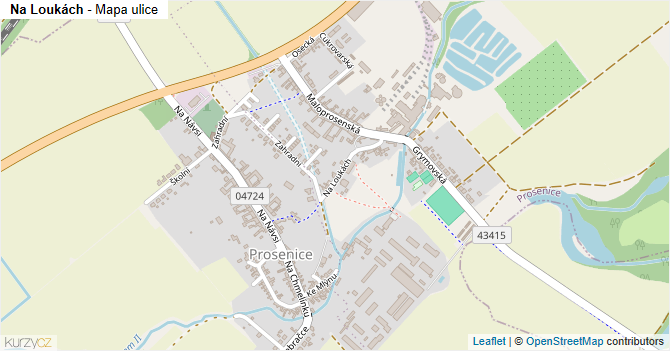 Na Loukách - mapa ulice