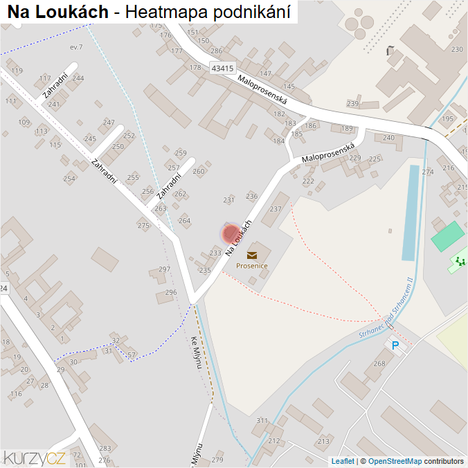 Mapa Na Loukách - Firmy v ulici.