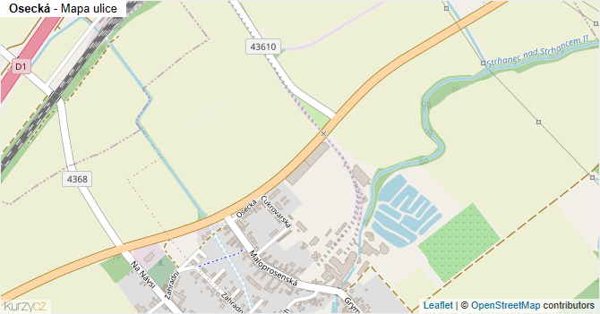 Osecká - mapa ulice