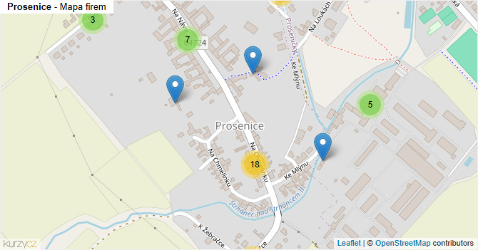 Prosenice - mapa firem