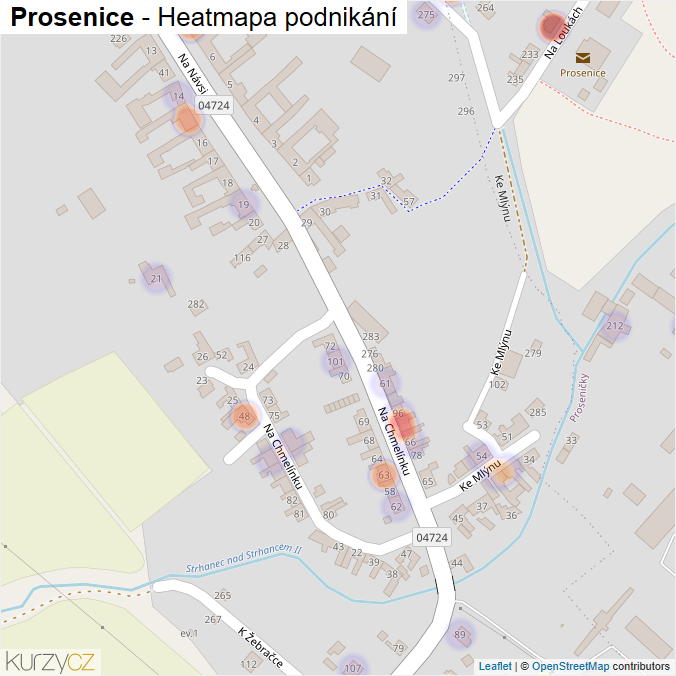 Mapa Prosenice - Firmy v části obce.