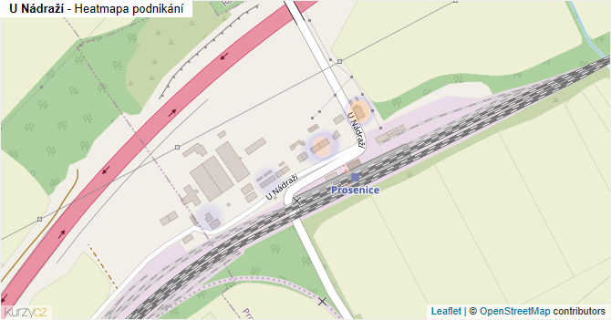 U Nádraží - mapa podnikání