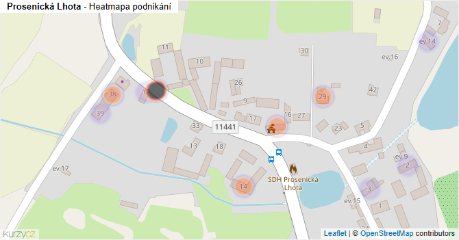 Prosenická Lhota - mapa podnikání