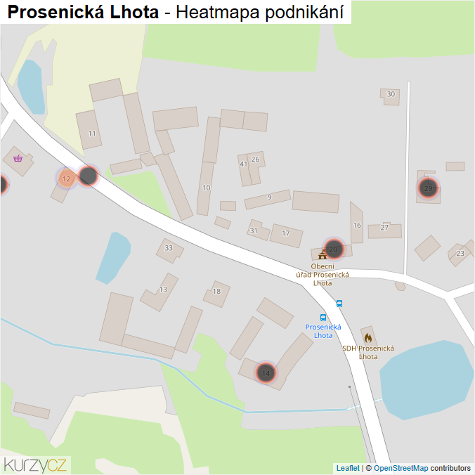 Mapa Prosenická Lhota - Firmy v obci.