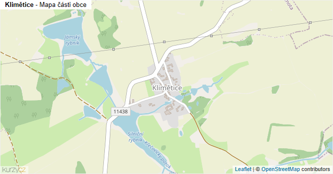 Klimětice - mapa části obce