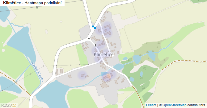 Klimětice - mapa podnikání