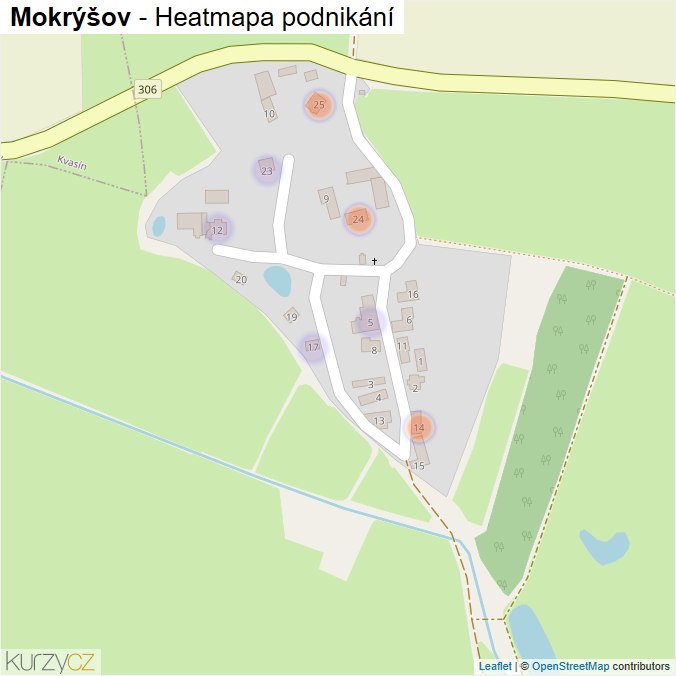 Mapa Mokrýšov - Firmy v části obce.