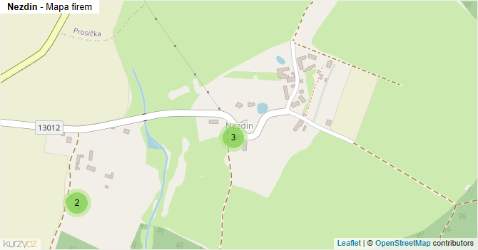 Nezdín - mapa firem