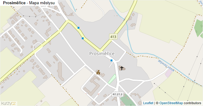 Prosiměřice - mapa městysu