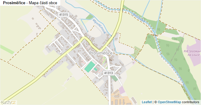 Prosiměřice - mapa části obce