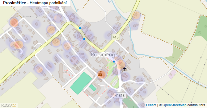 Prosiměřice - mapa podnikání