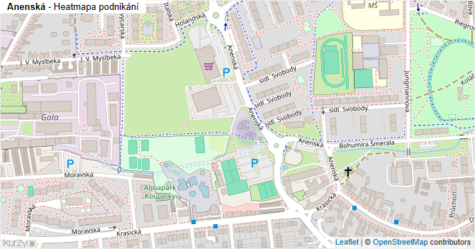 Anenská - mapa podnikání