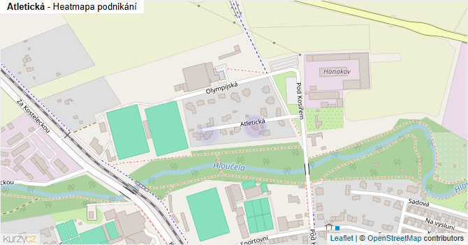 Atletická - mapa podnikání