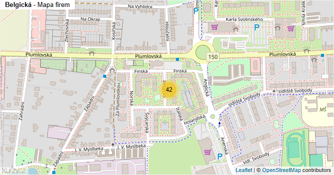 Belgická - mapa firem