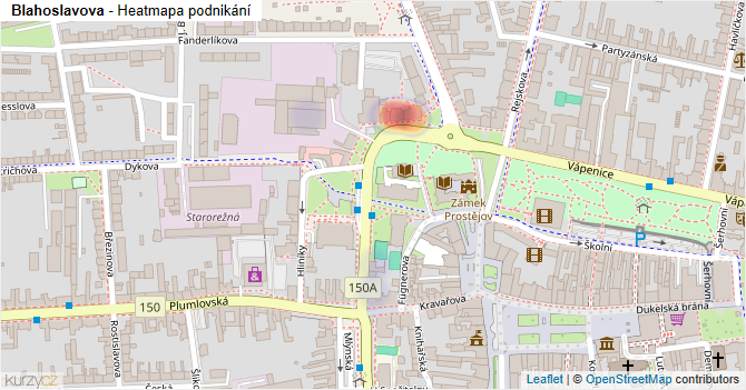 Blahoslavova - mapa podnikání