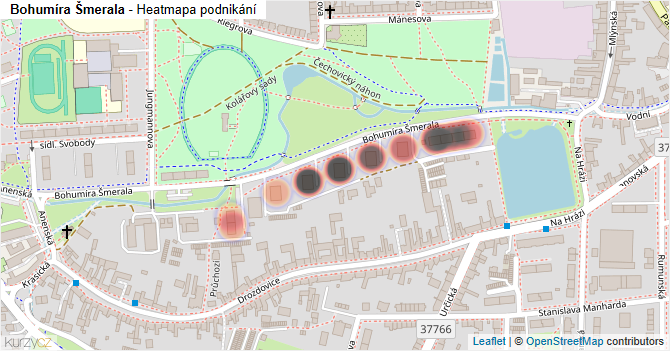 Bohumíra Šmerala - mapa podnikání