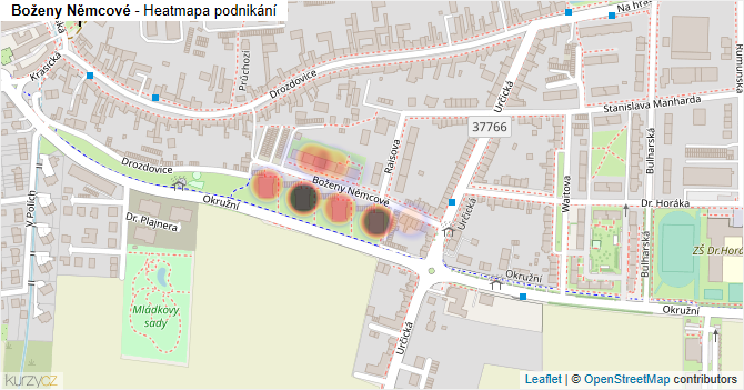 Boženy Němcové - mapa podnikání