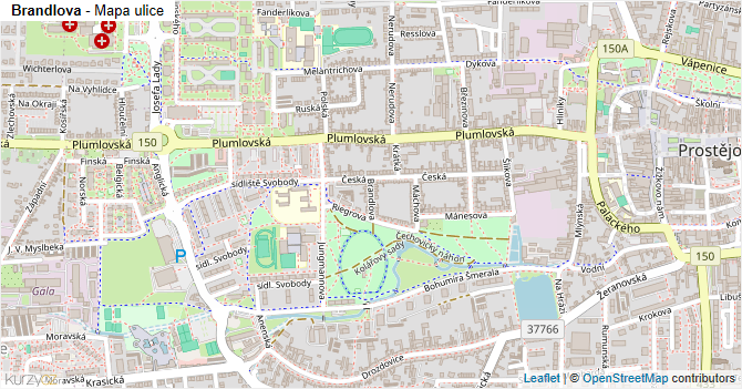 Brandlova - mapa ulice