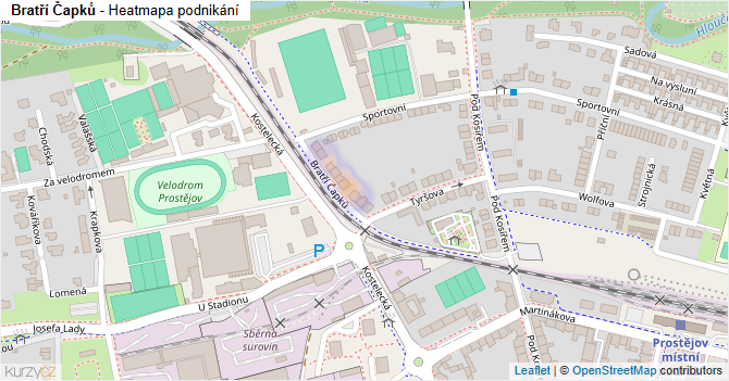 Bratří Čapků - mapa podnikání