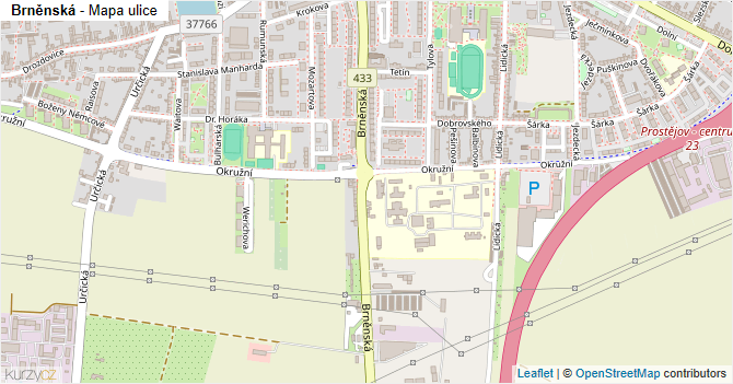Brněnská - mapa ulice