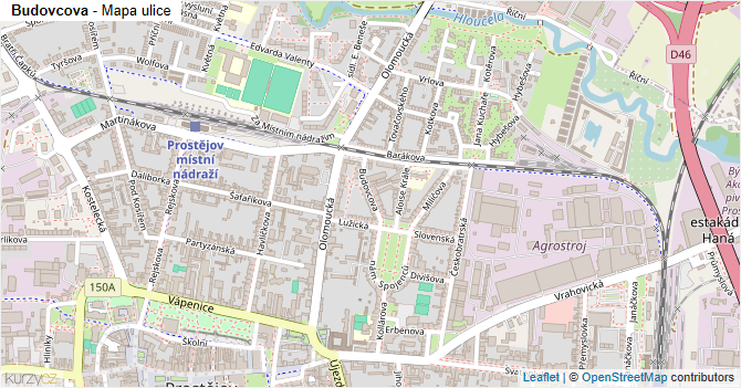 Budovcova - mapa ulice
