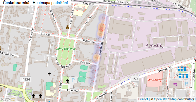 Českobratrská - mapa podnikání