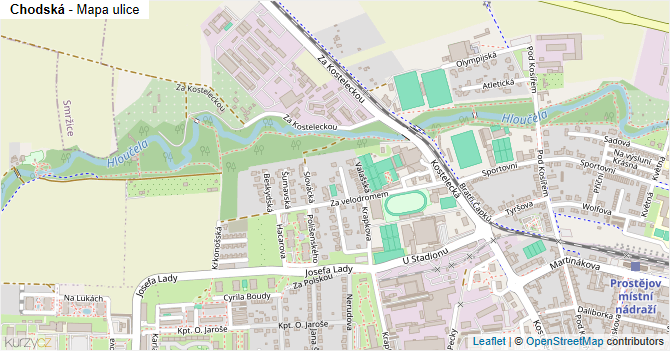 Chodská - mapa ulice
