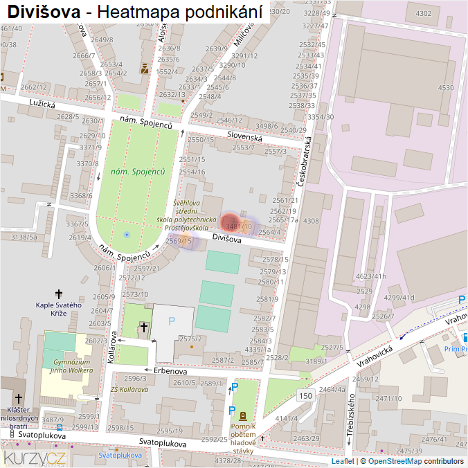 Mapa Divišova - Firmy v ulici.