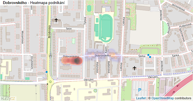 Dobrovského - mapa podnikání