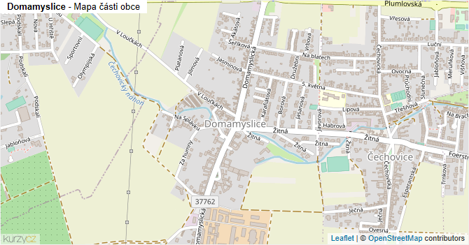 Domamyslice - mapa části obce