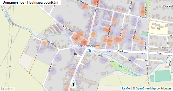 Domamyslice - mapa podnikání